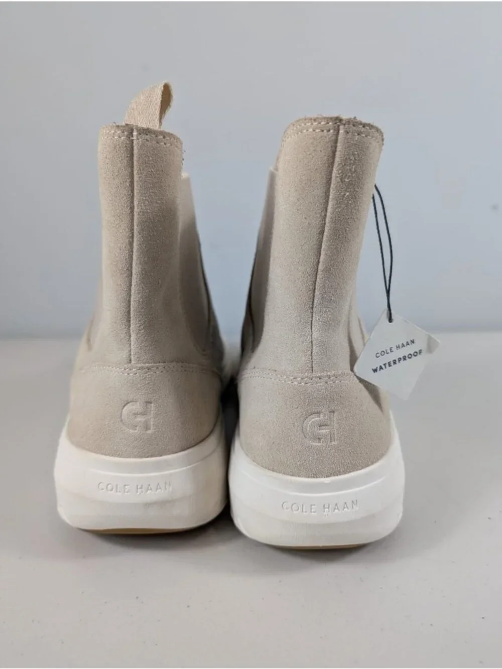 Cole Haan women's boots in cream Chelsea waterproof size 9.5B